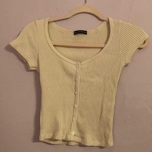 Brandy Melville tan ribbed zelly top